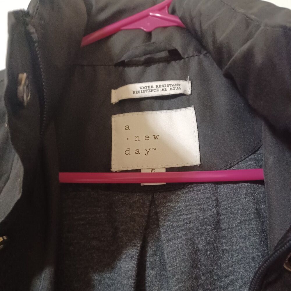 A NEW DAY Black Water-Resistant Rain Jacket, Size S - Picture 5 of 6